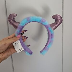 Disney Parks Fuzzy Sulley Horn Ear Headband - Blue Purple Monsters Inc Pixar